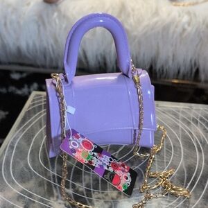 Elegant Lavender Mini Bag with Gold Chain